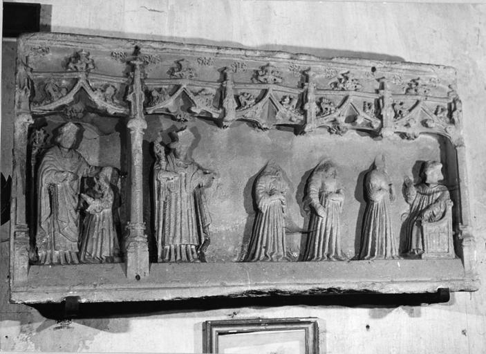 retable, bas-reliefs (2) : Deux scènes de la vie de saint Nicolas