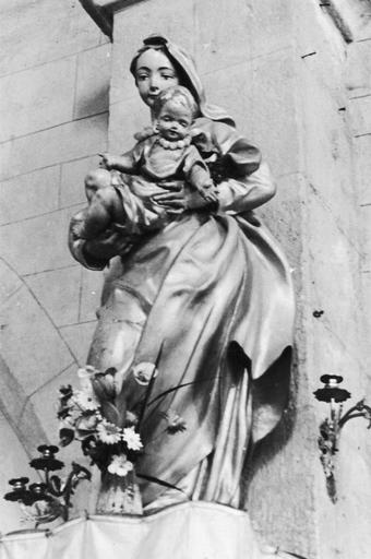 statue : Vierge à l'Enfant, bois polychrome