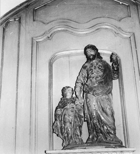 Groupe sculpté : Saint Joseph et l'Enfant Jésus