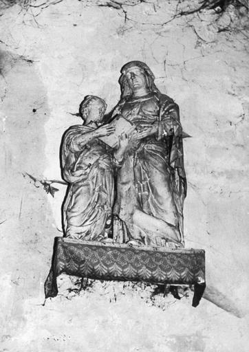 groupe sculpté : Sainte Anne et la Vierge, bois polychrome