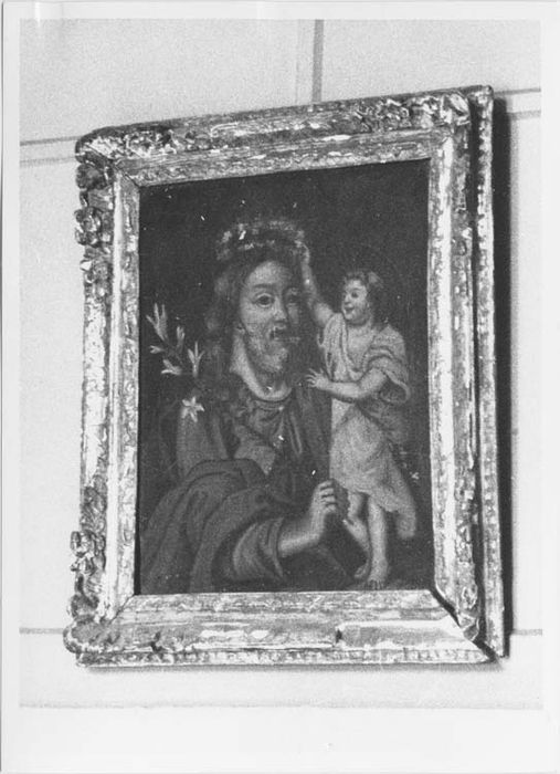 Tableau : Couronnement de saint Joseph par l'Enfant Jésus