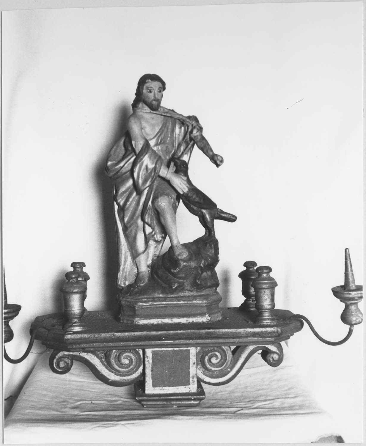 statuette d'un bâton de procession : Saint Jean l'Evangéliste