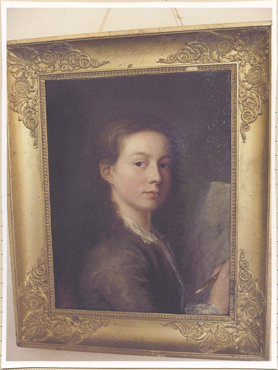 Tableau : autoportrait du peintre Jacques Aved à l'âge de 18 ans