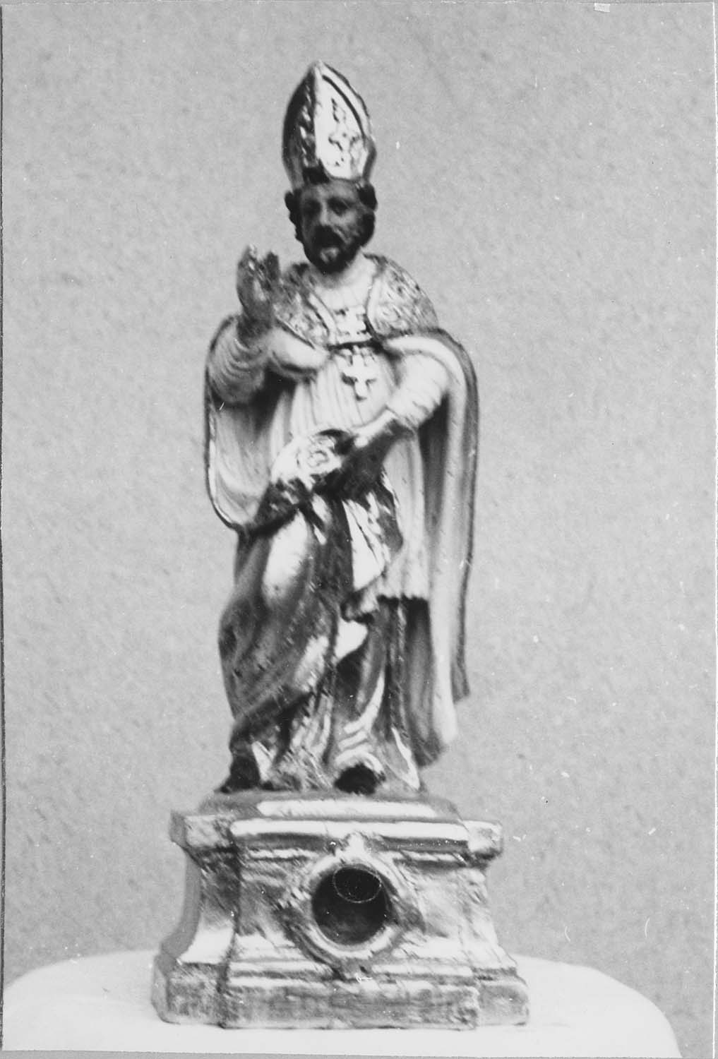 statuette-reliquaire : Saint Evêque bénissant