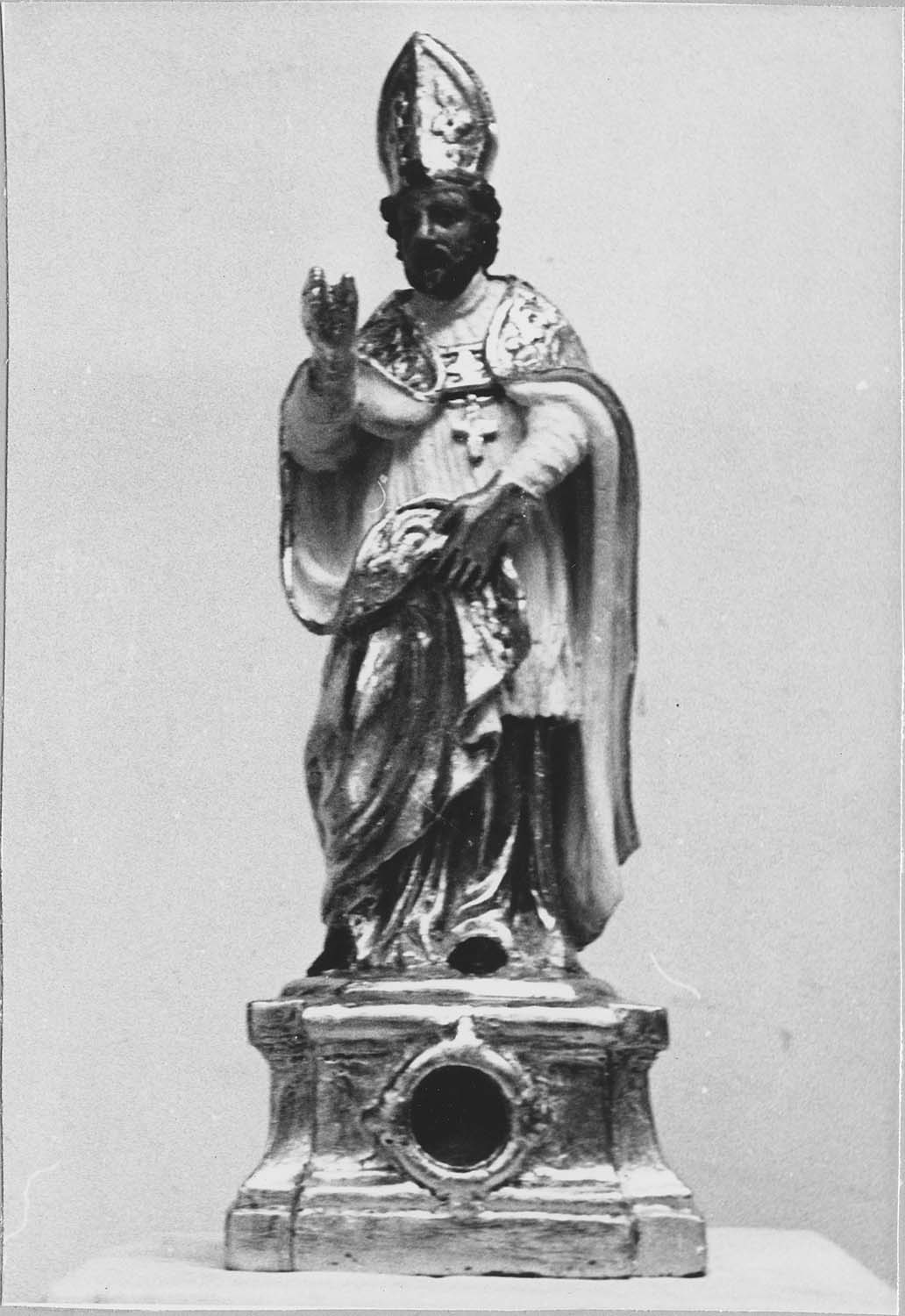 statuette-reliquaire : Saint Evêque bénissant