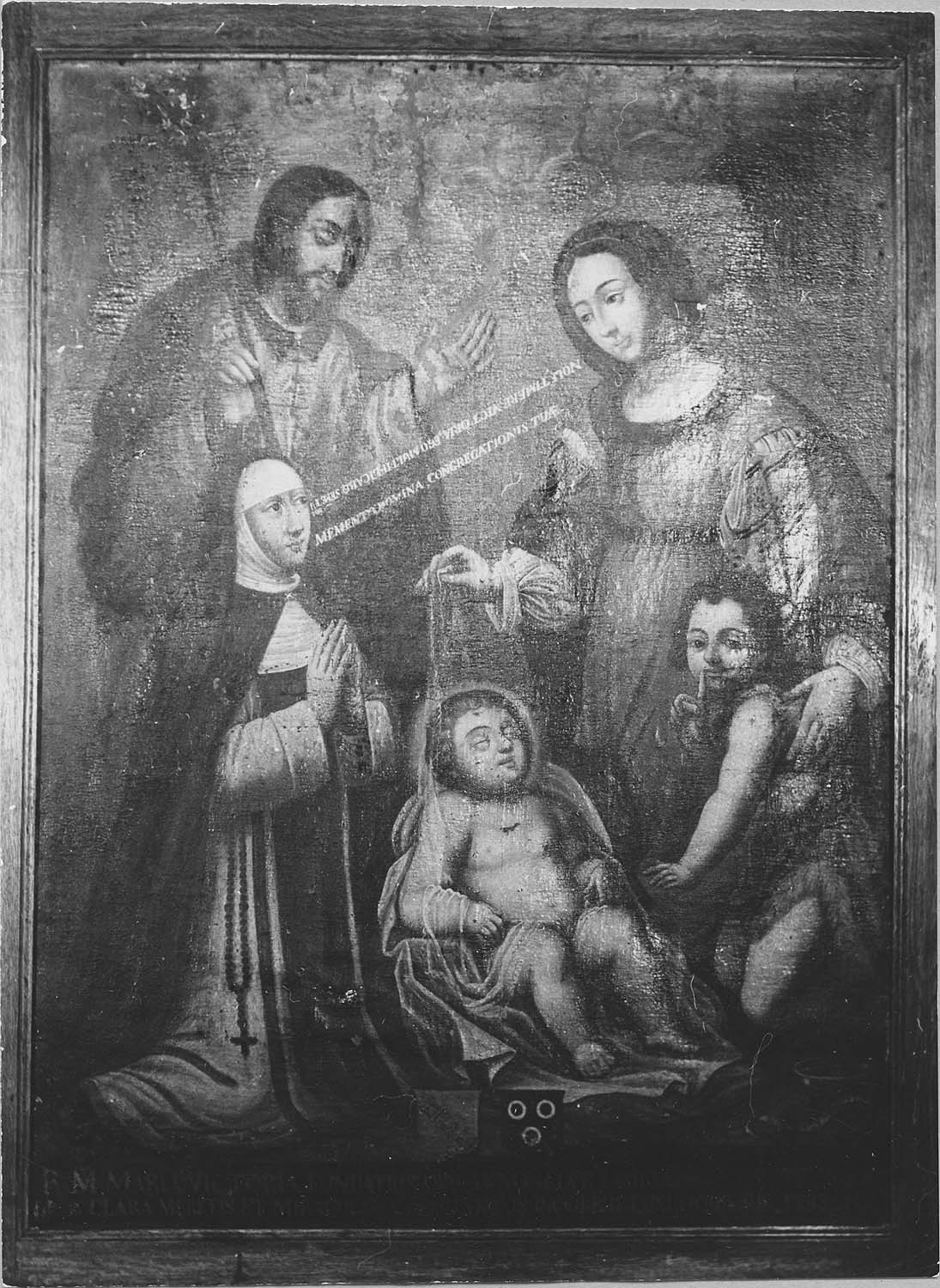 tableau : la Sainte Famille et la bienheureuse mère Victoire, à genoux, en donatrice - © Ministère de la Culture (France), Médiathèque du patrimoine et de la photographie, diffusion RMN-GP