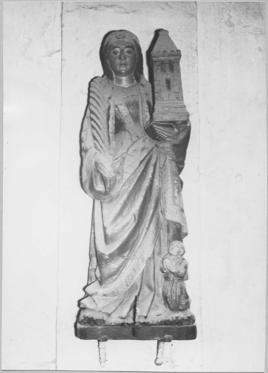 groupe sculpté : Sainte Barbe et un donateur à ses pieds - © Ministère de la Culture (France), Médiathèque du patrimoine et de la photographie, diffusion RMN-GP