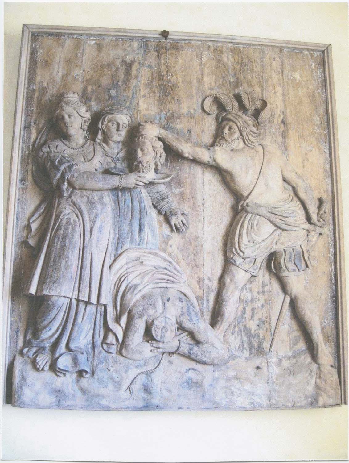 retable, bas-relief : Quatre personnages