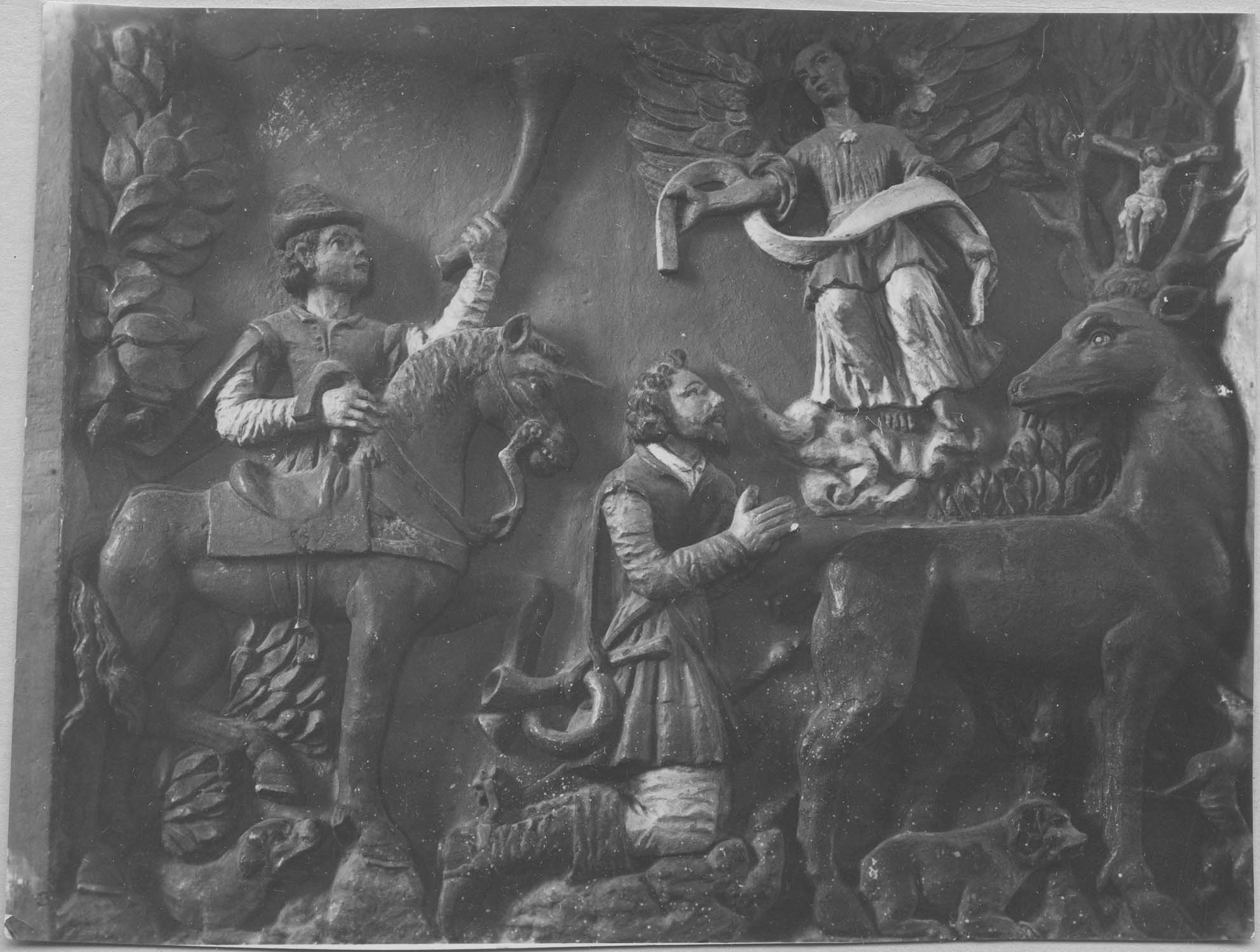 Bas-relief : la Vision de saint Hubert