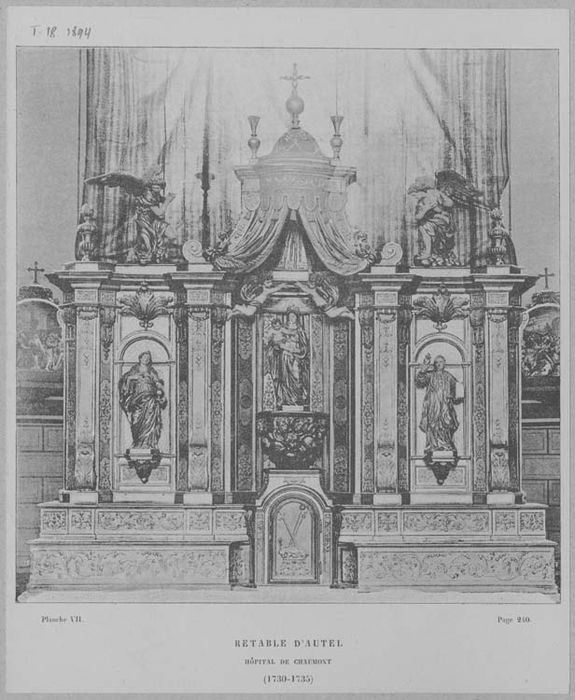 autel, retable, dais d'autel (maître-autel, baldaquin) (document imprimé)