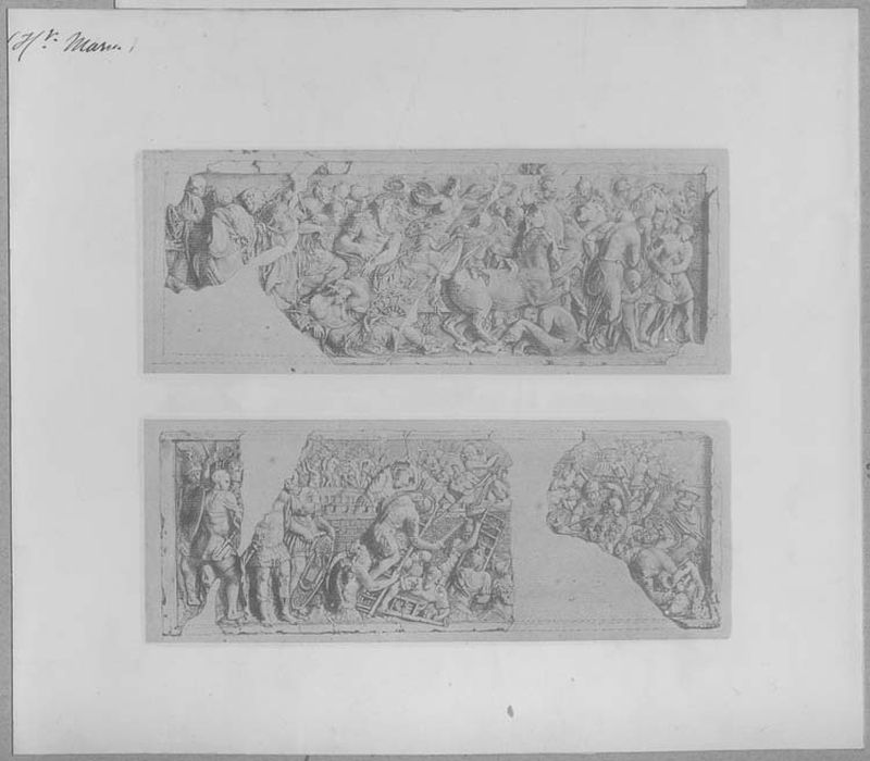 bas-reliefs : Siège d’une ville, Marche triomphale (document imprimé)