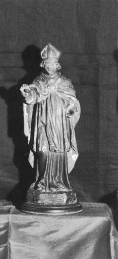 statue (statuette) : Saint Evêque bénissant, provenant d'un bâton de procession