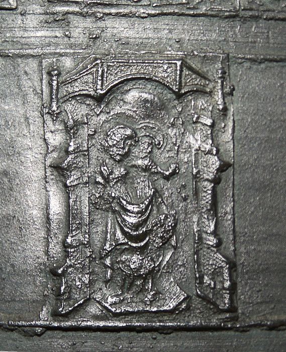cloche, détail d’une vignette (Vierge à l’Enfant)