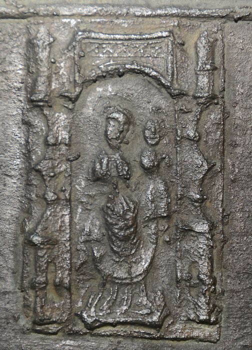 cloche, détail d'une vignette (Vierge à l'Enfant)
