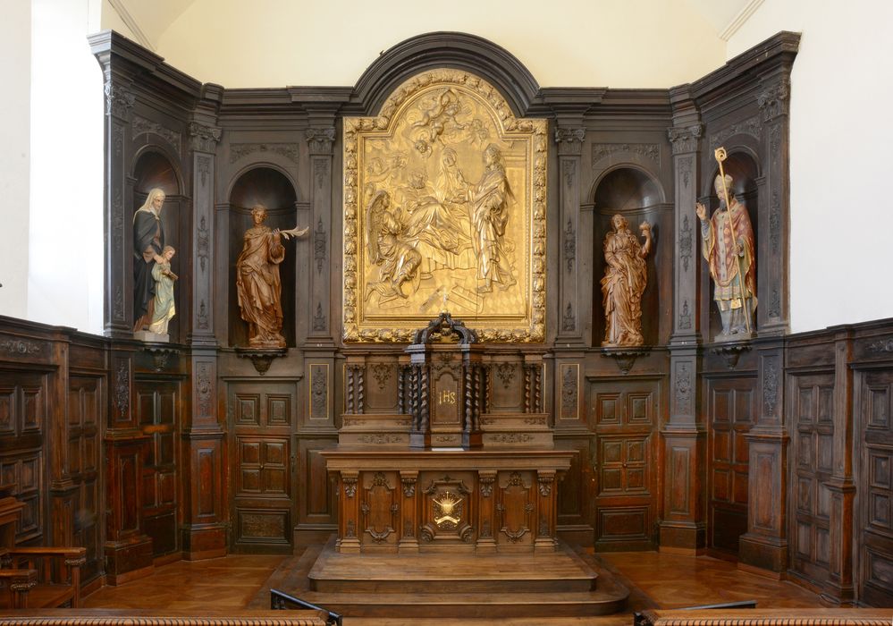 retable, bas-relief : la Mort de saint Joseph.