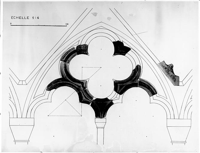 Elévation d'une arcade du jubé, reconstitution