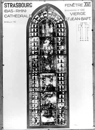 Photomontage de vitrail : baie XVI, Vierge et saint Jean-Baptiste