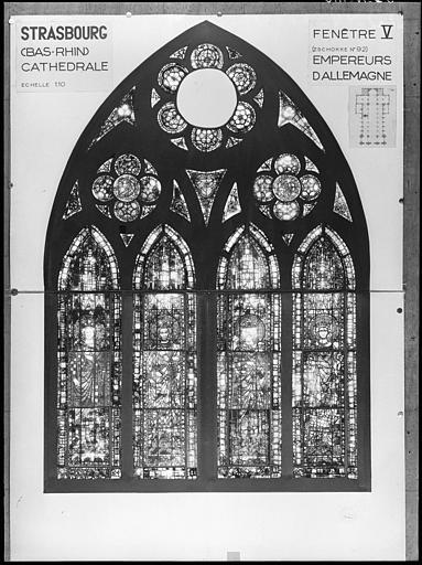 Photomontage de vitrail, baie V : Empereurs d'Allemagne