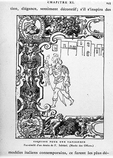 Esquisse pour une tapisserie : fac-similé d'un dessin de F.Salviati