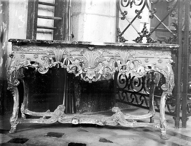 Console en bois doré d'époque Louis XV