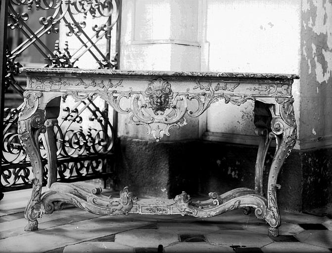 Console en bois doré d'époque Louis XV