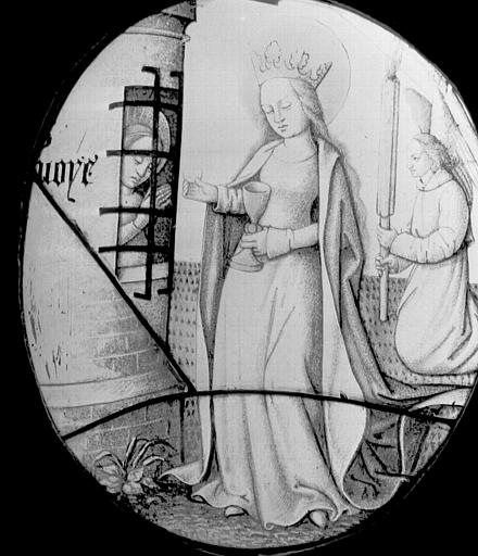 Vitrail : Communion de saint Avoye