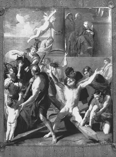 Peinture sur toile projet pour le May de Notre-Dame : Martyre de saint André