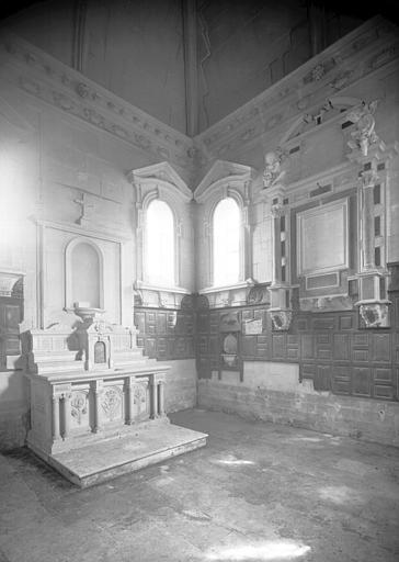 Chapelle : intérieur de l'ensemble vers le sud-est, restauration terminée