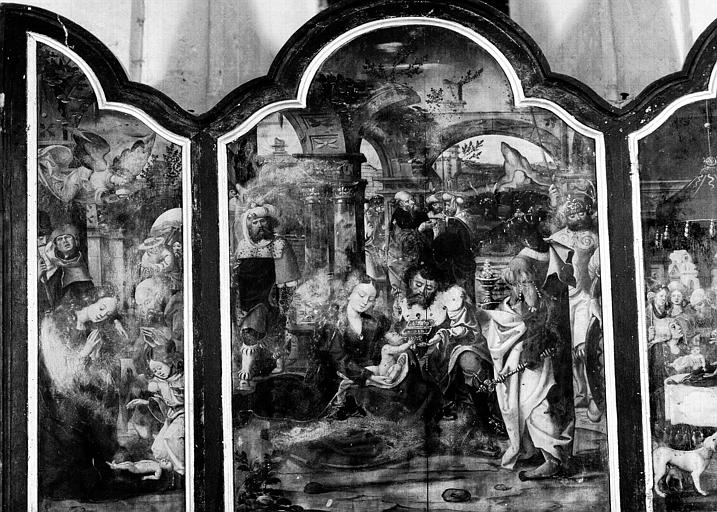 Triptyque peint : Adoration des Mages, Nativité, Présentation au Temple - © Ministère de la Culture (France), Médiathèque du patrimoine et de la photographie, diffusion RMN-GP