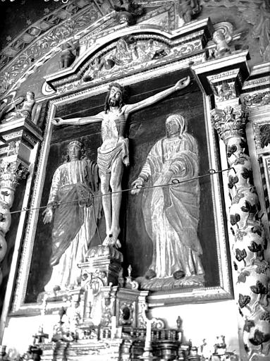 Retable : partie centrale, haut-relief en bois sculpté