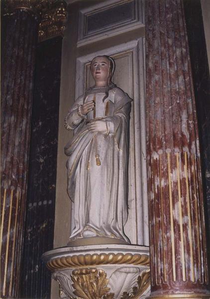statue : sainte Barbe, vue générale