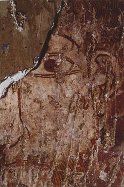peinture monumentale, détail (mur du chevet, tête du personnage monumental)