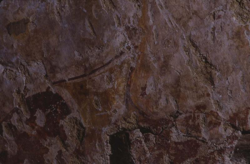 peinture monumentale, détail (mur du chevet, base du cou et drapé)