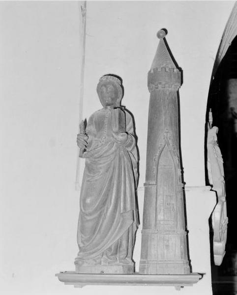 statue : sainte Barbe, vue générale