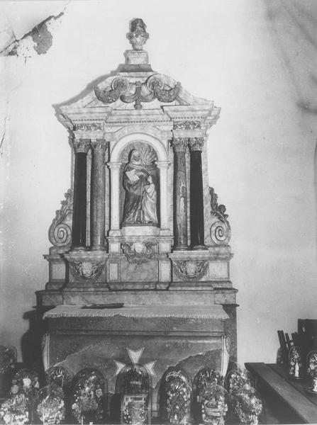 autel et retable latéral sud, groupe sculpté : Sainte Anne et la Vierge