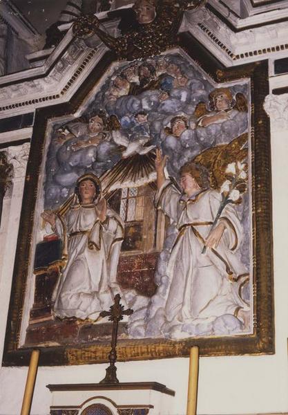bas-relief du maître-autel : Annonciation (l'), vue générale
