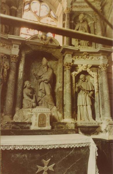 groupe sculpté : saint Julien et le miracle de la source, vue générale