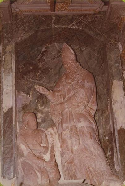 groupe sculpté : saint Julien et le miracle de la source, vue générale