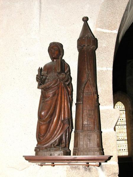 statue : sainte Barbe, vue générale