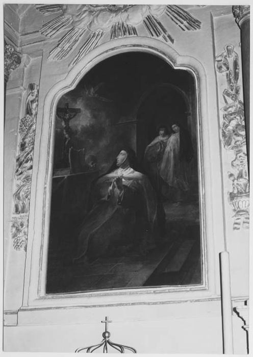 retable de saint Sébastien avec autel, statues et tableau