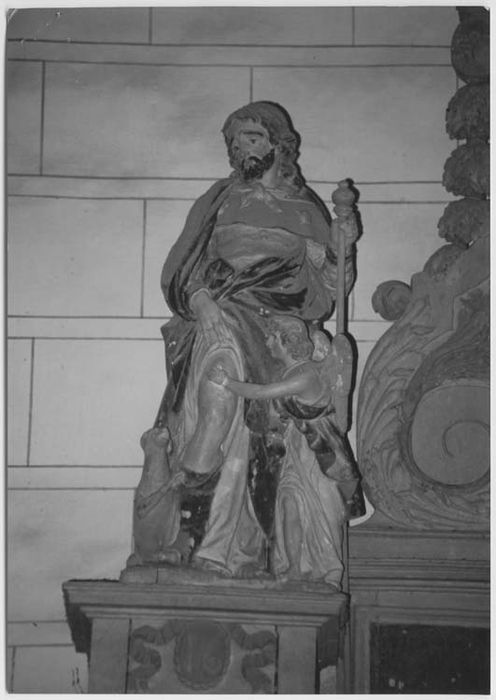 autel et retable de l'Immaculée Conception, 3 statues : Saint Roch, Sainte Marguerite, Saint Félix, tableau : l'Immaculée Conception