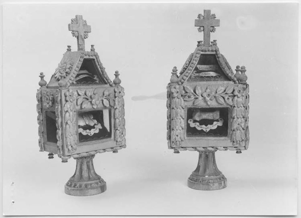 deux reliquaires de sainte Séverine et sainte Beatae, et de saint Redempti et saint Urbain