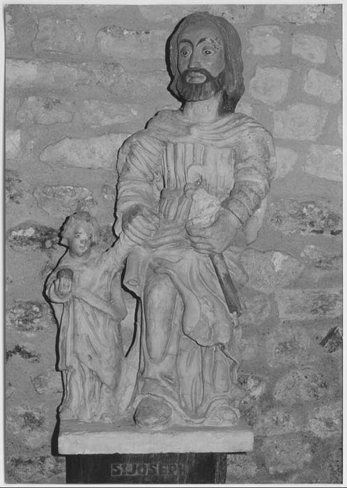 Groupe sculpté : Saint Joseph et l'Enfant Jésus