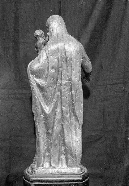 Statuette en argent : Vierge à l'Enfant, de dos