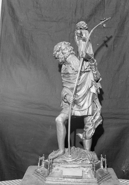 Statuette-reliquaire : saint Christophe, de face