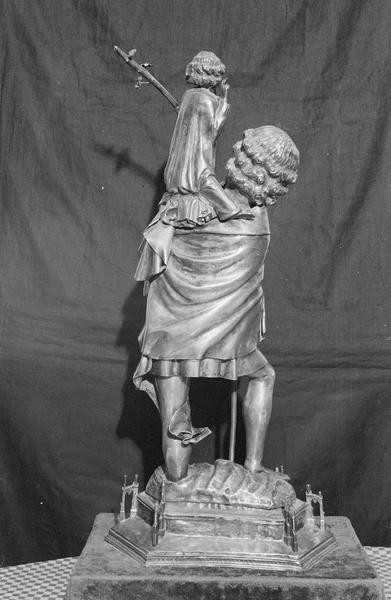 Statuette-reliquaire : saint Christophe, de dos