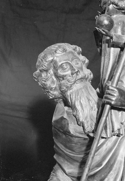 Statuette-reliquaire : saint Christophe, détail du buste