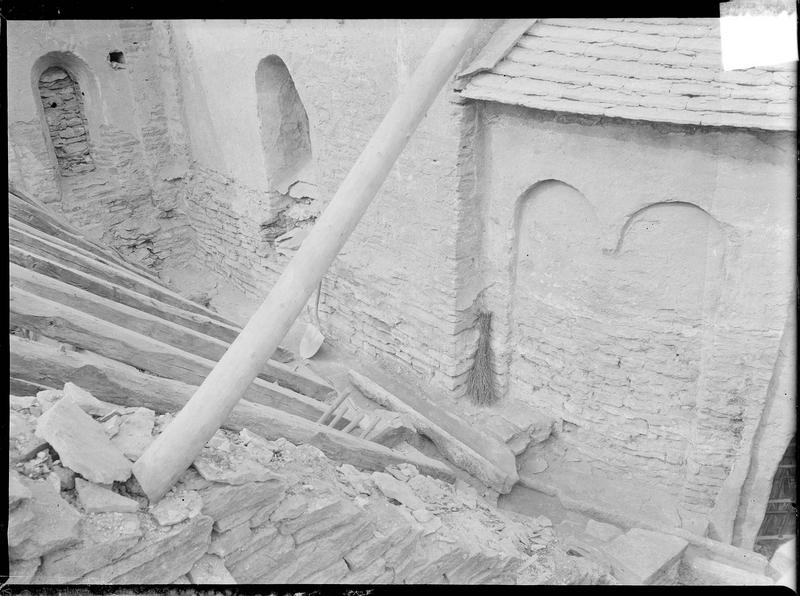 Partie de la façade sud en travaux