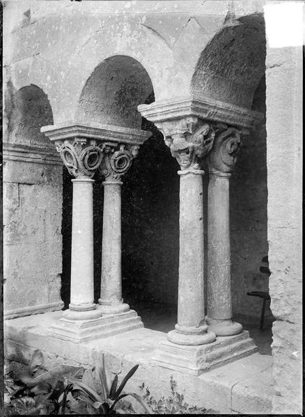 Intérieur : galerie du cloître, détail des colonnes