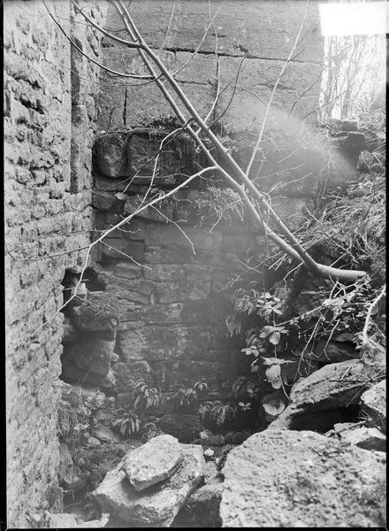 Détail du soubassement entre la nef et le bras sud du transept